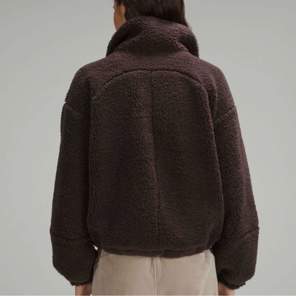 Lululemon brown Sherpa jacket cinchable size 4 NWOT - Picture 9 of 12